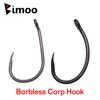Bimoo Europe Barbless Carp Hooks High Carbon Steel Curve Shank Fishing Hook 2-10 for Carp Hair /Chod Zig Rig