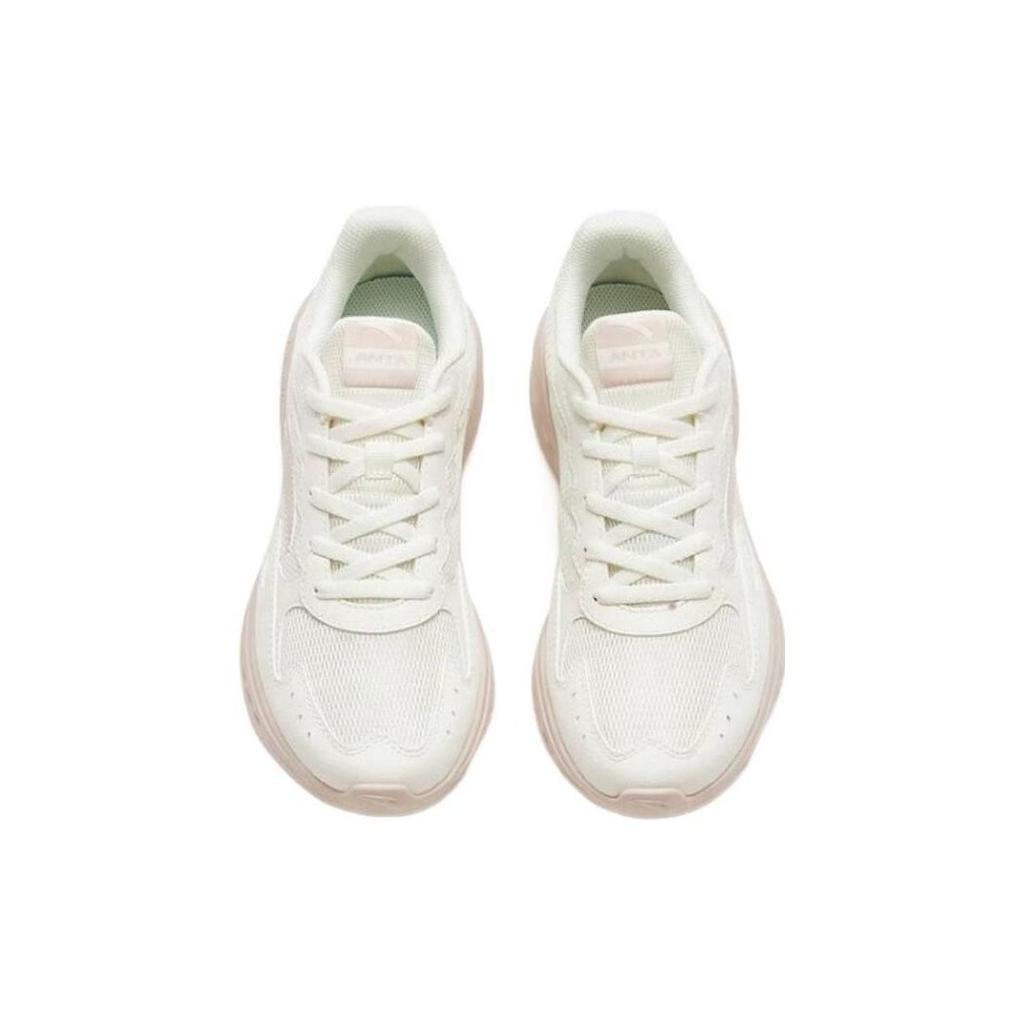 Anta Nebula Running Series Shock Absorbing Non-Slip Durable Low-Top Running Shoes Women Sneaker White Gray 922445571-1