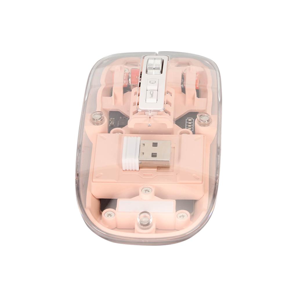 Беспроводная Bluetooth мышь Прозрачный Прозрачный Крутой корпус Бесшумный клик Цветная подсветка с эффектом дыхания Ноутбук