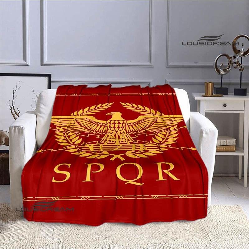Римское одеяло с принтом SPQR, теплое фланелевое мягкое и удобное модное декоративное одеяло, домашнее дорожное одеяло, подарок на день рождения