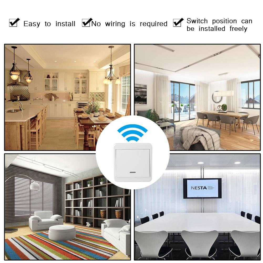 Панель переменного тока 86 настенный беспроводной пульт дистанционного управления реле переключатель передатчик и приемник 110-220 В 1 канал