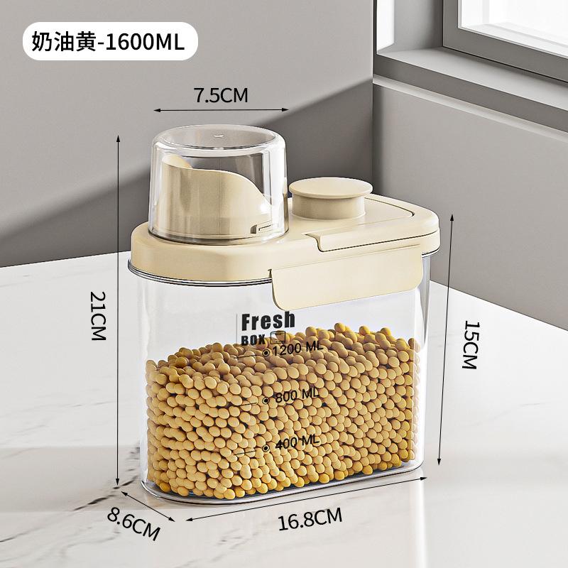 Зерновые герметичные банки пластиковые контейнеры для хранения продуктов питания прозрачные влагостойкие ведра для риса диспенсер для хлопьев для кухонного органайзера