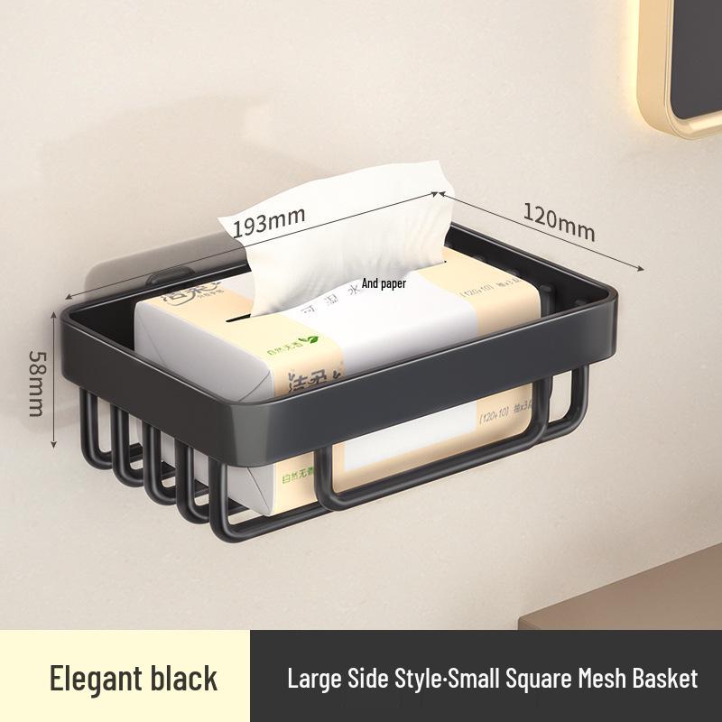 Rustproof Carbon Steel Wall-Mounted Drainage Shelf - Waterproof, Punch-Free, Multifunctional Bathroom Storage