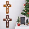 Intertwined Heart Cross Wall Decoration Handmade Wooden Double Hollow Love Heart Faith