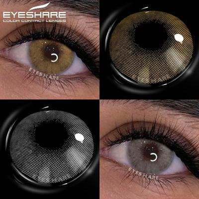 1 пара цветных контактных линз для глаз, естественный вид, серые линзы для глаз, коричневые линзы, голубые линзы, зеленые линзы для глаз, годовые
