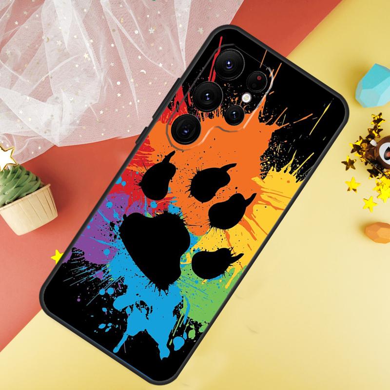 Чехол с дизайном лапки кошки и собаки для Samsung Galaxy S23 Ultra S24 S22 S20 S21 FE Note 10 20 Ultra S8 S9 S10 Plus