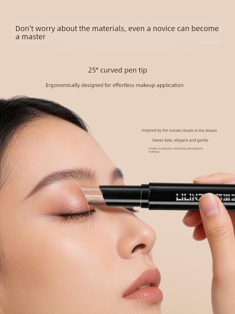 [Must-Have for Lazy People] Three-Color Eyeshadow Stick, Sweat-Proof, Non-Smudging, Non-Fading, One-Swipe Application, Matte and Pearlescent Finish,