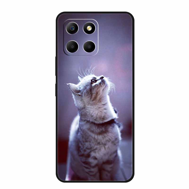 Чехол для Honor X6a Животные ТПУ Силикон Мягкая Задняя Крышка Телефона для Huawei Honor X6a HonorX6A 2023 Защитный Волк Черный Крутой Чехол