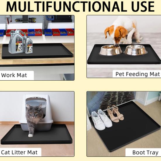 Силиконовый сливной коврик для мини-холодильников, стиральных машин, сушилок, герметичный коврик для кормления домашних животных, защитный лоток для пола, многофункциональный рабочий коврик, коврик для кошачьего туалета