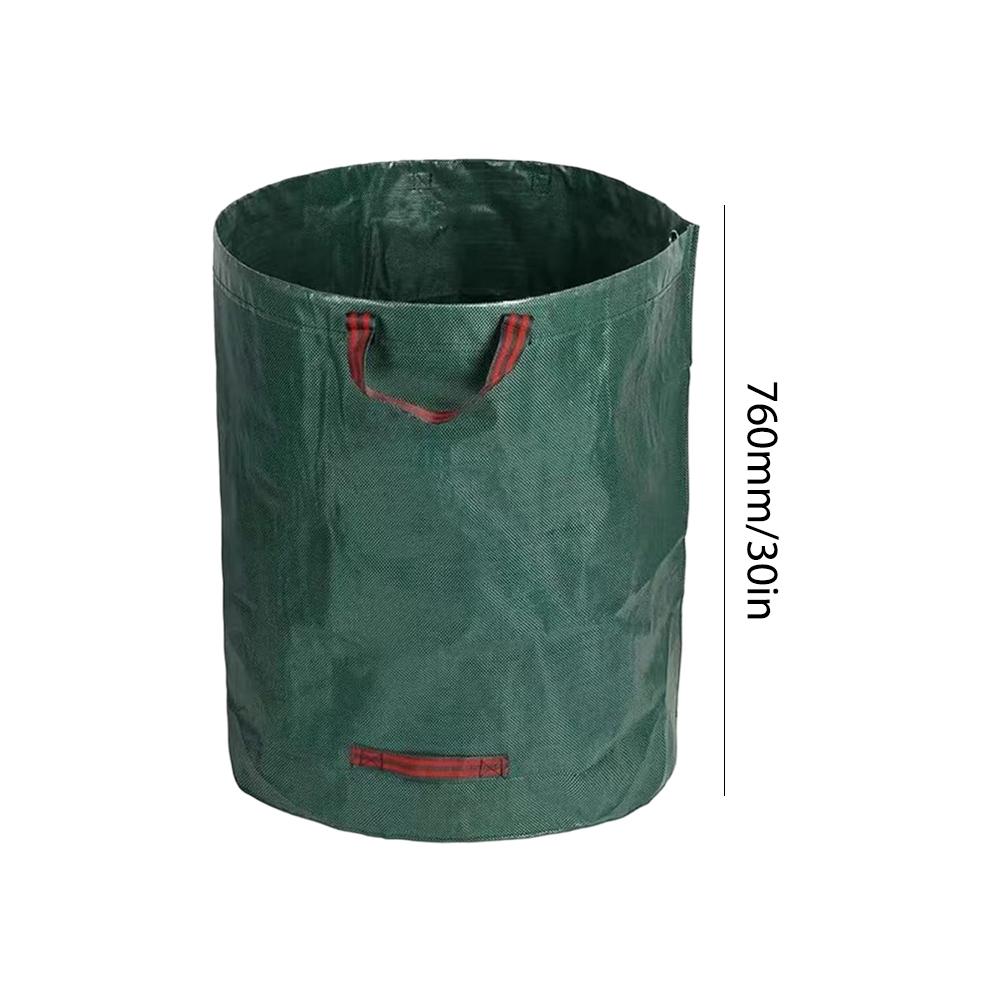 Foldable Garden Waste Bag Large Capacity Reusable Trash Storage Container Waterproof PP Woven Bag 100/200/300/400/500L