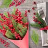 200PCS Christmas Decoration Red Fruit Simulation Flower Decor Garland Gift Flower Arrangement DIY Christmas Tree Berry Branches