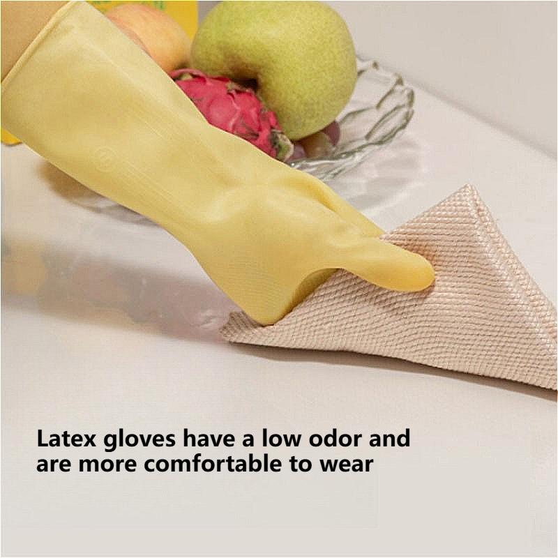 2 Pairs Thick Dishwashing Gloves Work Gloves Latex Dishwashing Gloves Home Durable Cleaning Housework Chores Dishwashing Tools