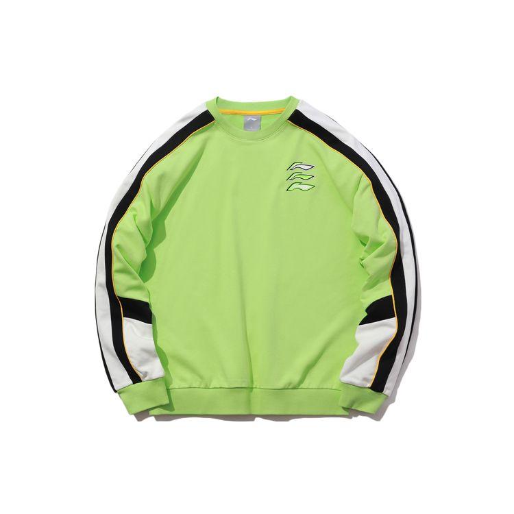 Li-Ning Unisex Loose Fit Crew Neck Sweatshirt Fluorescent Green AWDQ262-2