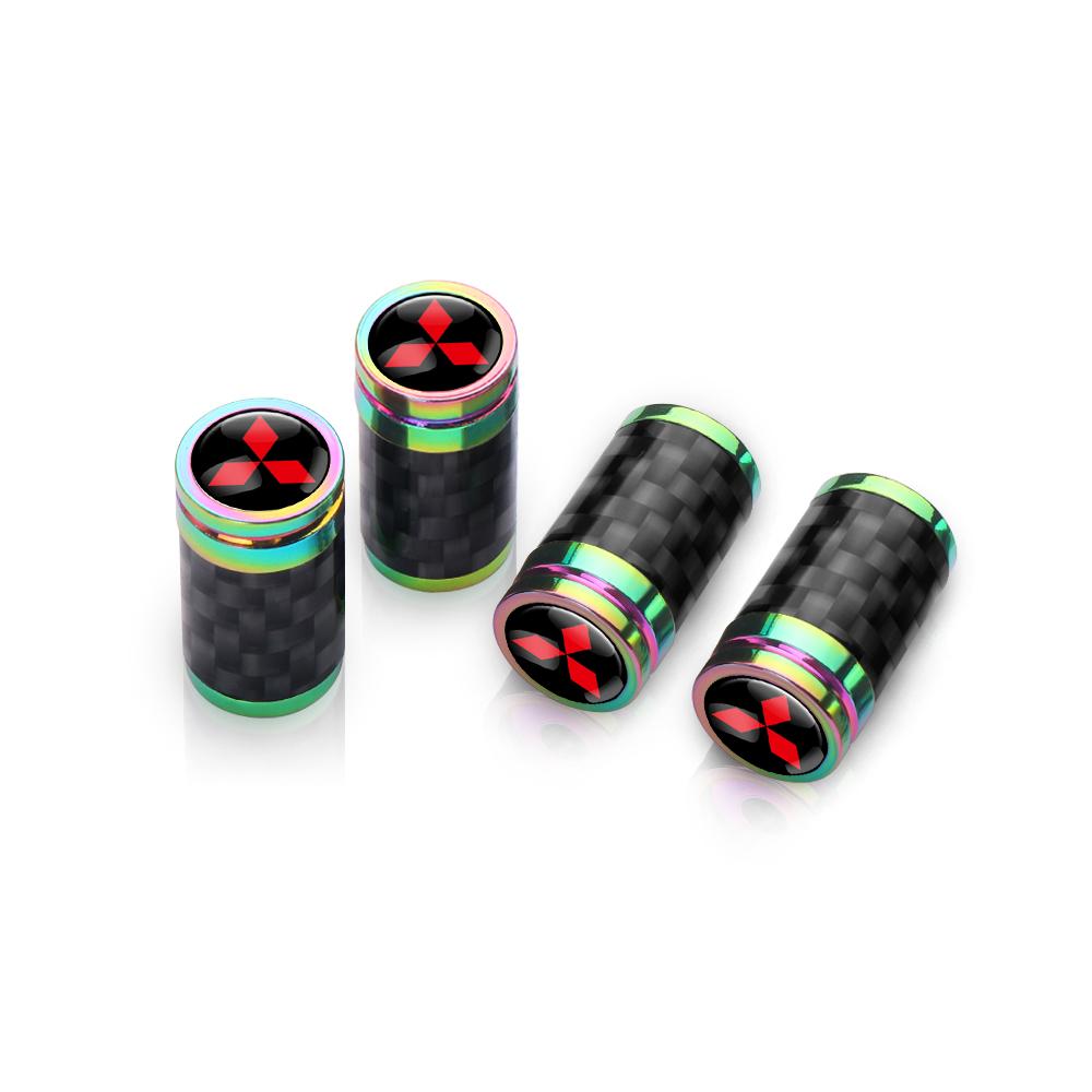 cxbkdv1 4pcs/set Car Carbon Fiber Pattern Tire Valve Dust Cover For Mitsubishi Lancer 9 10 Outlander 3 Asx L200 Pajero Auto Accessories