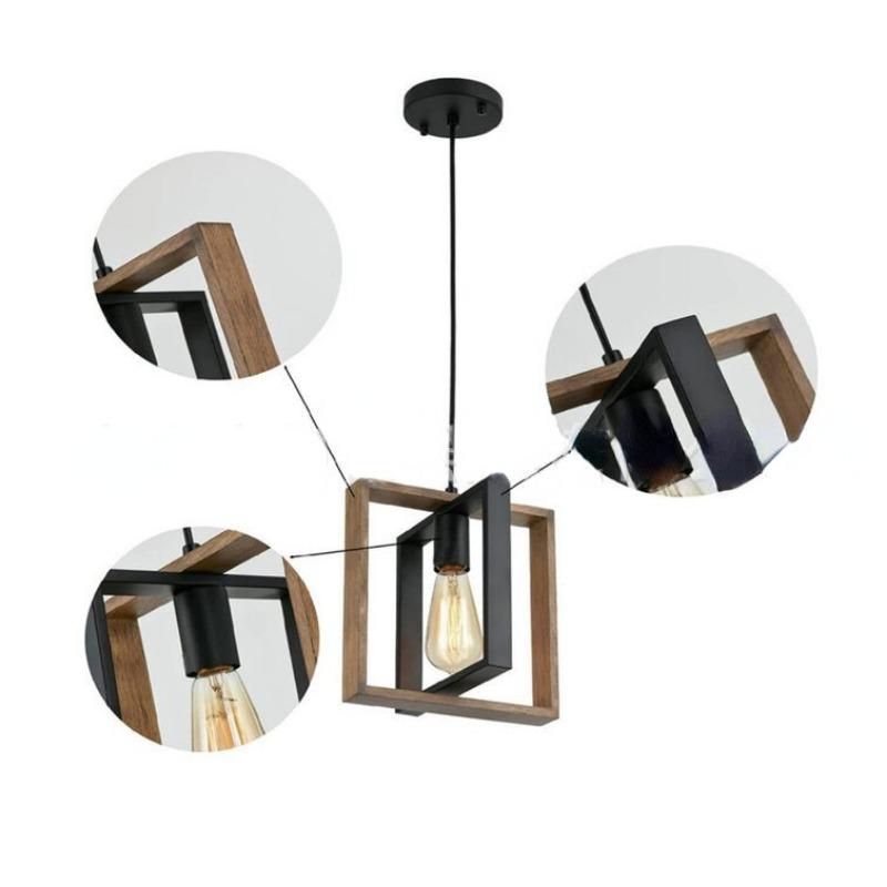 Креативный обеденный стол, индустриальный стиль, ретро островной настольный светильник из цельного дерева, железный арт-бар, настольный светильник для ресторана, подвесной светильник