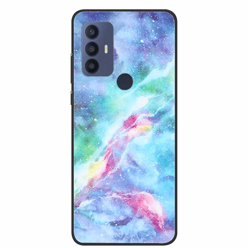 Для чехла TCL 30 SE Мягкий силикон Мраморный ТПУ Черная крышка для телефона TCL 305 306 30SE 6.52'' Задние чехлы для TCL30SE 6165H Coque новый