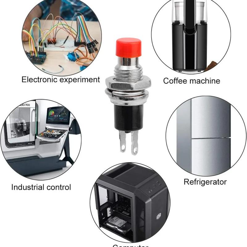 100-5PCS 2Pins Momentary Push Button Switch Reset Jog Lock Free Switch 3A 220VAC SPST Mini Pushbutton Normally Open Wholesale