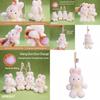 Cartoon Style Bunny Plush Doll With Hanging Loop For Car Keychains And Backpack Accessories