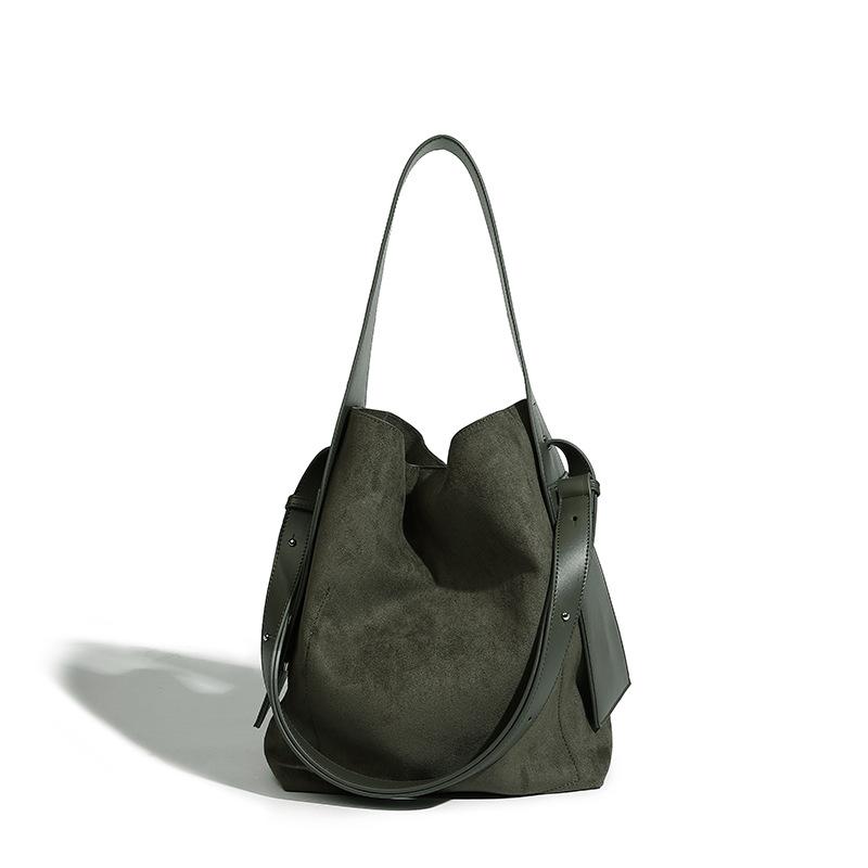 Hanging Ear Tote Bag Suede Handle Large Capacity Bag Lazy Commuter Single Shoulder Crossbody Bag for Women