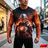Men 3D Print Long Sleeve T-shirt Polyester Fiber O-neck Casual Tops Cyberpunk Robot Skull Tech Circuit Graphic Streetwear Tees