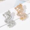 Rhinestone Dragon Brooch Pin for Women Chinese Zodiac Dragon Brooch Collar Pin