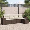VidaXL Garden Lounge Set with Cushions 5 Pcs, Patio Sofas, Patio Furniture Set, Outdoor Furniture, Brown 3254830