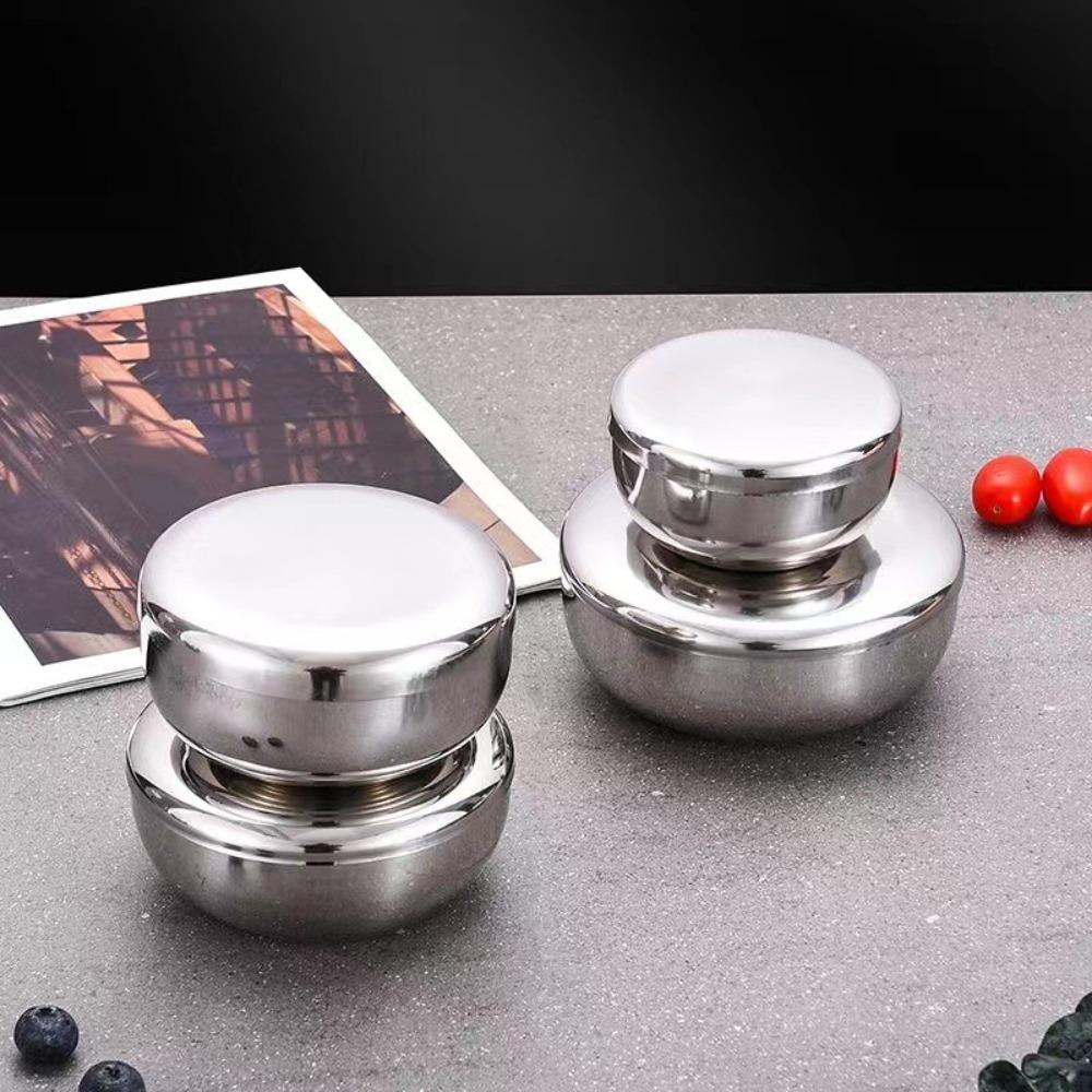 With Lid Korean Stainless Steel Bowl Single Layer Children Bowl Rice Bowl  Cream Foam