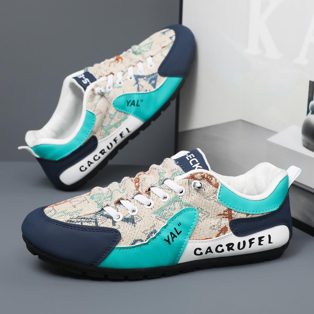 Летняя дышащая спортивная обувь мужская универсальная обувь на мягкой подошве для повседневной носки тренд сочетания цветов обувь Doudou на плоской подошве обувь для скейтборда Forrest Gump мужская