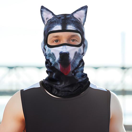 3D Cat Велосипедная Балаклава с капюшоном и ушками, Балаклава с принтом животных для активного отдыха, музыкальных фестивалей, рейвов, лыж