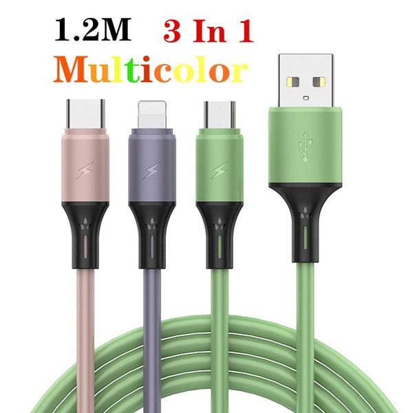 1 шт. новый жидкий 3A USB-кабель для зарядки и передачи данных кабель для быстрой зарядки