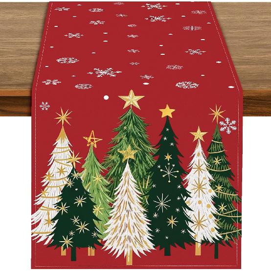 72 x 13 Inch Valentines Day Table Runner – Red and Pink Hearts with Love and XOXO Lettering, Polka Dot Heart Pattern for Dining Room, Kitchen, and
