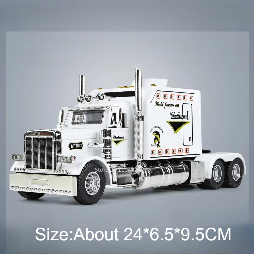 1:24 PETERBILT 389 Грузовик Игрушка Ходячий Трактор Модель Машины Сплав Литье под Давлением Звук Свет Модели Транспортных Средств Декор Салона Подарок