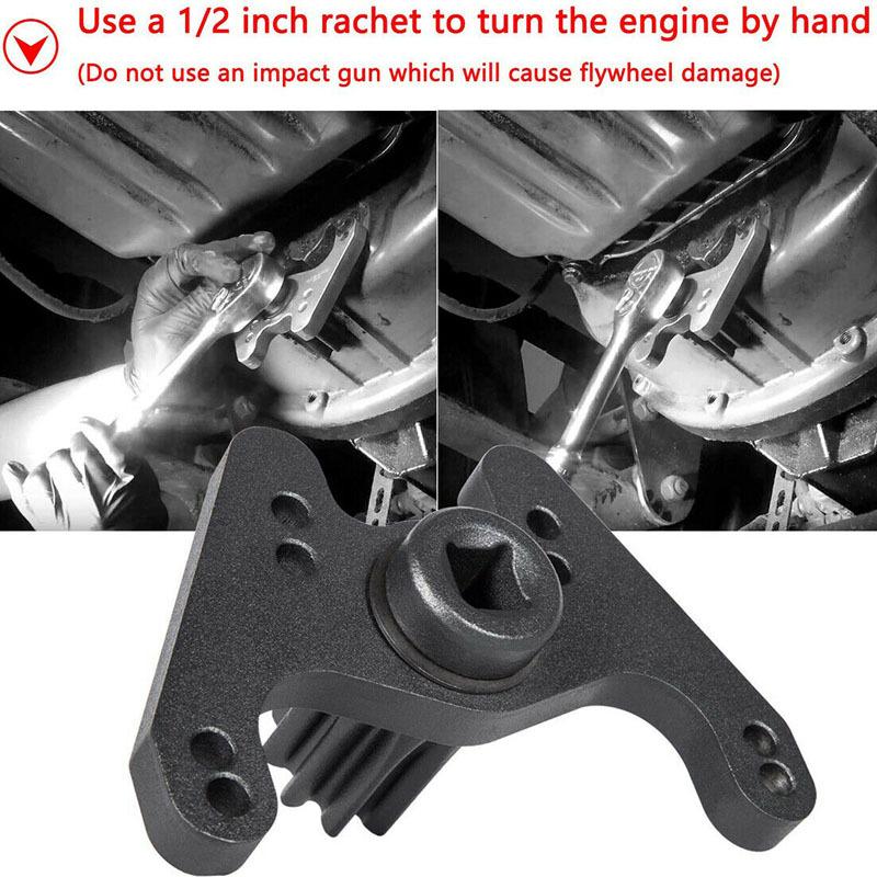 Crank/Flywheel Tool fits for Volvo D12, D16 Engines 1998-2007, Crankshaft Turning/Barring Tool Alternative to 9996956 9996620