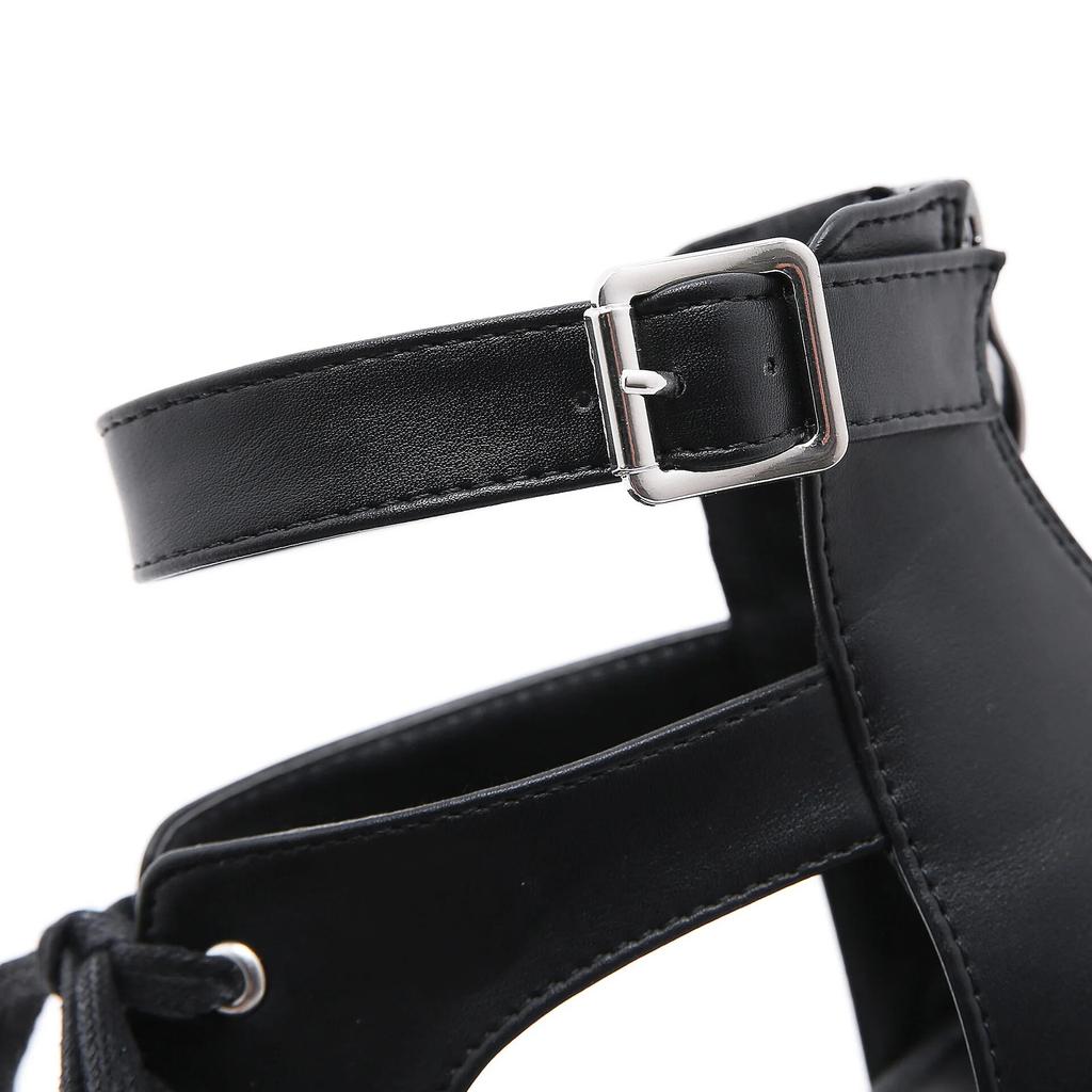 Женские туфли на очень высоком каблуке с пружинной молнией сзади на каблуке 13 см, женские сандалии в римском стиле на толстой подошве, Lhx