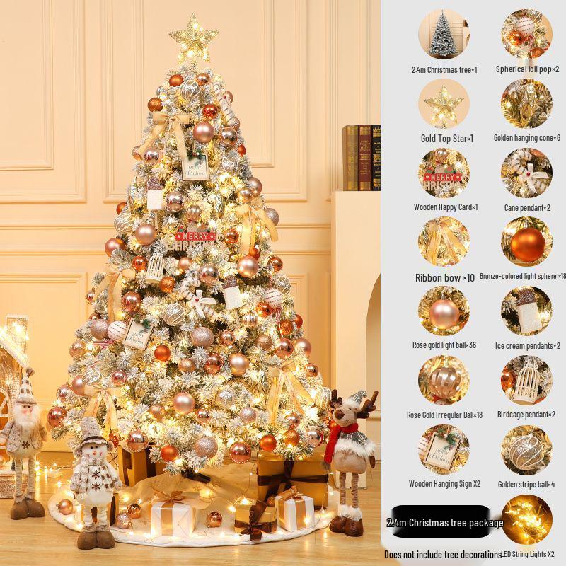 Nordic-Inspired High-End White Snow Christmas Tree Decoration Set (1.5/1.8/2.1m)