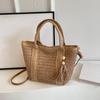 Straw Raffia Beach Summer Woven Tote Bag with Tassels Large Capacity Shoulder Crossbody Bag for Women Purses and Handbags