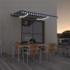 Day and Night - Day and Night Manual Retractable Awning with Blue and White LED 400x300 Cm