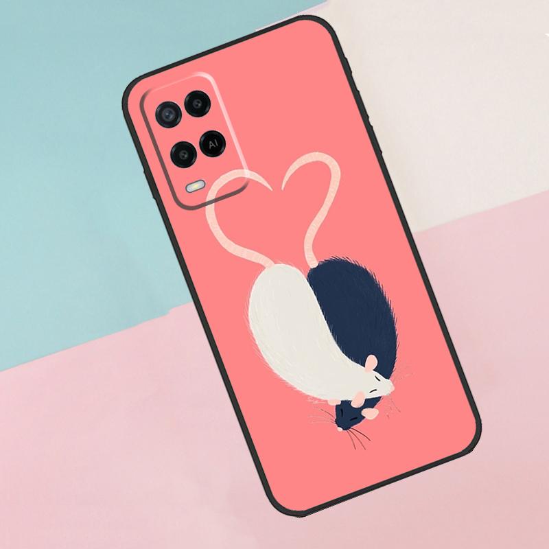 Чехол для телефона Oppo A18 A38 A78 A98 A96 A58 A17 A77 A80 A40 A60 A16 A76 A74 A94 A54 A15 A57S с изображением мыши и крысы