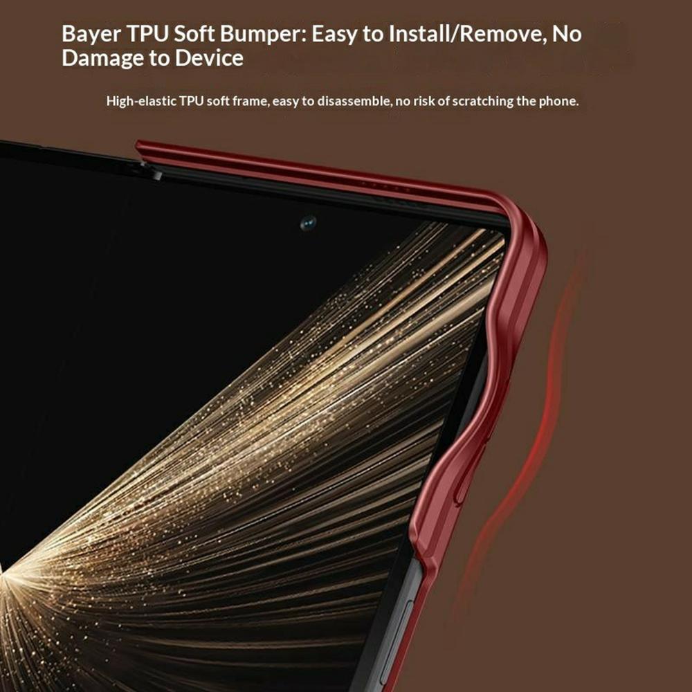 Для Honor Magic V5 5G Магнитный чехол-кожа Touch TPU PU Кожа PC Задняя крышка телефона со складной подставкой для объектива