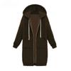 Autumn and Winter Women‘s European and American Hooded Long-sleeved Mid-length Sweatshirt and Fleece Long Coat