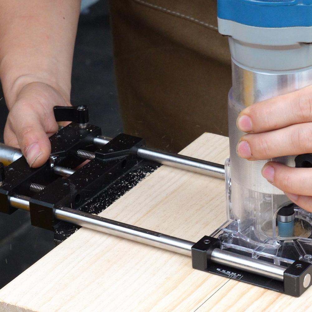 Professional Aluminum Alloy Edges Trimming Guide Trimmer Versatile Fine-tuning Rest Slotting Woodworking Tool with High Accuracy