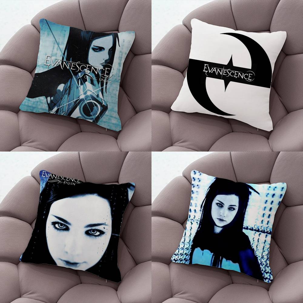 EEvanescence Amy Lee Pillow Case Silky Short Plush With Invisible Zipper Dustproof Sofa Cushion Cover For Home Decor