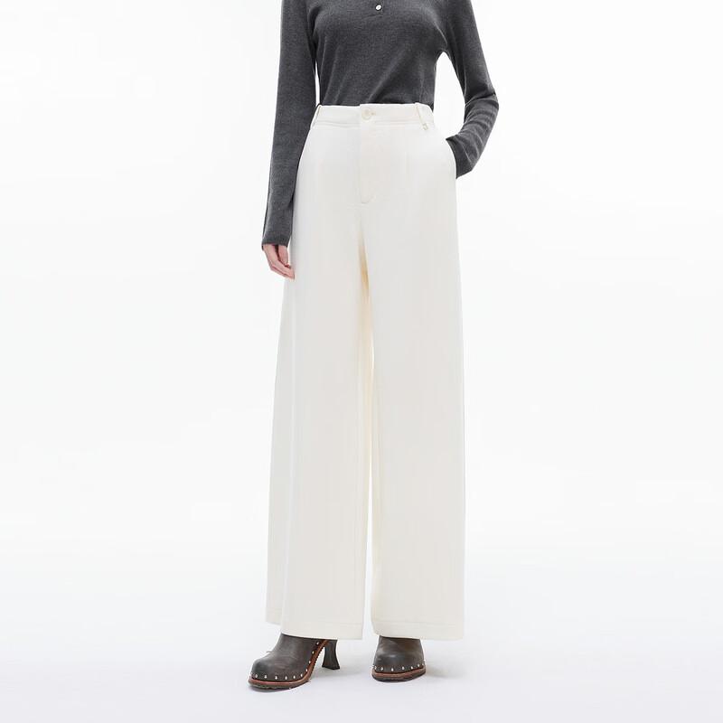 ELLE Women's French Style High-Waist Wide-Leg Pants