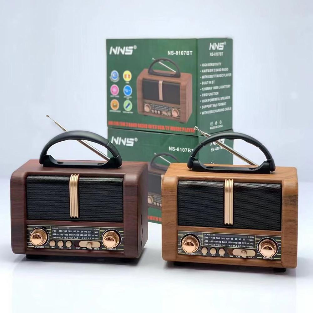 Vintage Wireless Speaker with FM Radio Bluetooth USB TF Mp3 TWS Wood Design