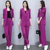 Women's Slim Long-Sleeve Suit Jacket & Wide-Leg Trousers: Professional Queen Style, Perfect for Spring and Autumn.