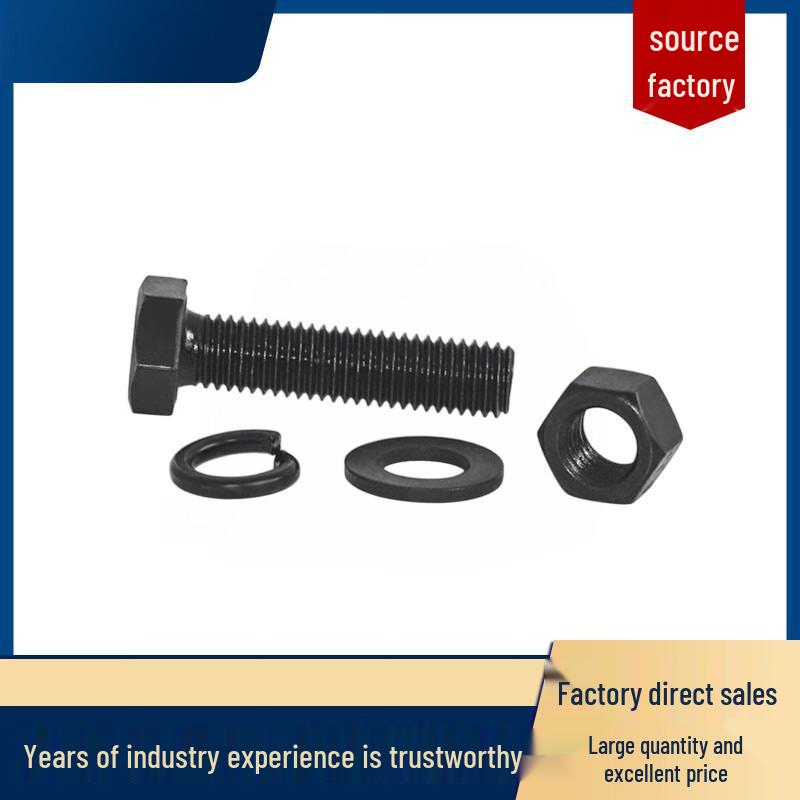 High-Strength Black Hex Bolt and Nut Set