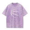 Fashion Washed T Shirt Basketball Printed T-shirts Cool Loose Personality Plus Size Round Neck Bleach T Shirt Men