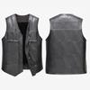 Faux Leather Waistcoat Men Motorcycle Vest Coat Warm Autumn Winter Single Breasted V-neck Sleeveless Jacket