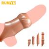 Reusable Penis Sleeves High Elastic Condoms Cock Soft Extender Enlargement Delay Ejaculation Sex Toys for Men Couple