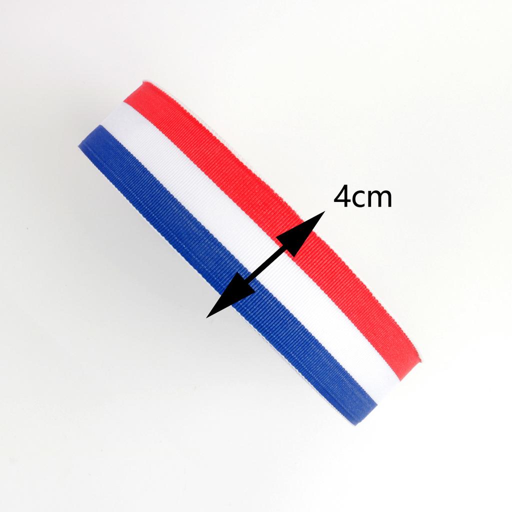 Лента красного, белого и синего цвета своими руками. Трехцветная цветная лента для бутонов. Темно-синяя лента ручной работы.
